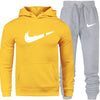 Men's Fashion Hoodies Set Suits Hit Color Mosaic Stars Sweater Sweatsuit Mens Track Suit Set Men Clothes 2019