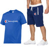 2019 Men Cotton t-shirt Set Summer Casual Sportsuits Men T shirt+Shorts 2 Two Pieces Sets
