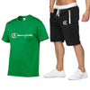 2019 Men Cotton t-shirt Set Summer Casual Sportsuits Men T shirt+Shorts 2 Two Pieces Sets