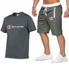 2019 Men Cotton t-shirt Set Summer Casual Sportsuits Men T shirt+Shorts 2 Two Pieces Sets
