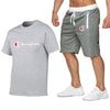2019 Men Cotton t-shirt Set Summer Casual Sportsuits Men T shirt+Shorts 2 Two Pieces Sets
