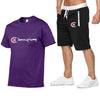 2019 Men Cotton t-shirt Set Summer Casual Sportsuits Men T shirt+Shorts 2 Two Pieces Sets