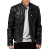 MoneRffi 2019 NEW Fashion Autumn Male Leather Jacket Plus Size 3XL Black Brown Mens Stand Collar  Coats Leather Biker Jackets
