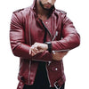 MoneRffi 2019 NEW Fashion Autumn Male Leather Jacket Plus Size 3XL Black Brown Mens Stand Collar  Coats Leather Biker Jackets
