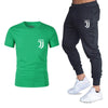Men Fashion Two Pieces Sets T Shirts+pants Suit Men Summer Tops Tees Fashion Brand Print Tshirt High Quality Sportswears 2 Sets